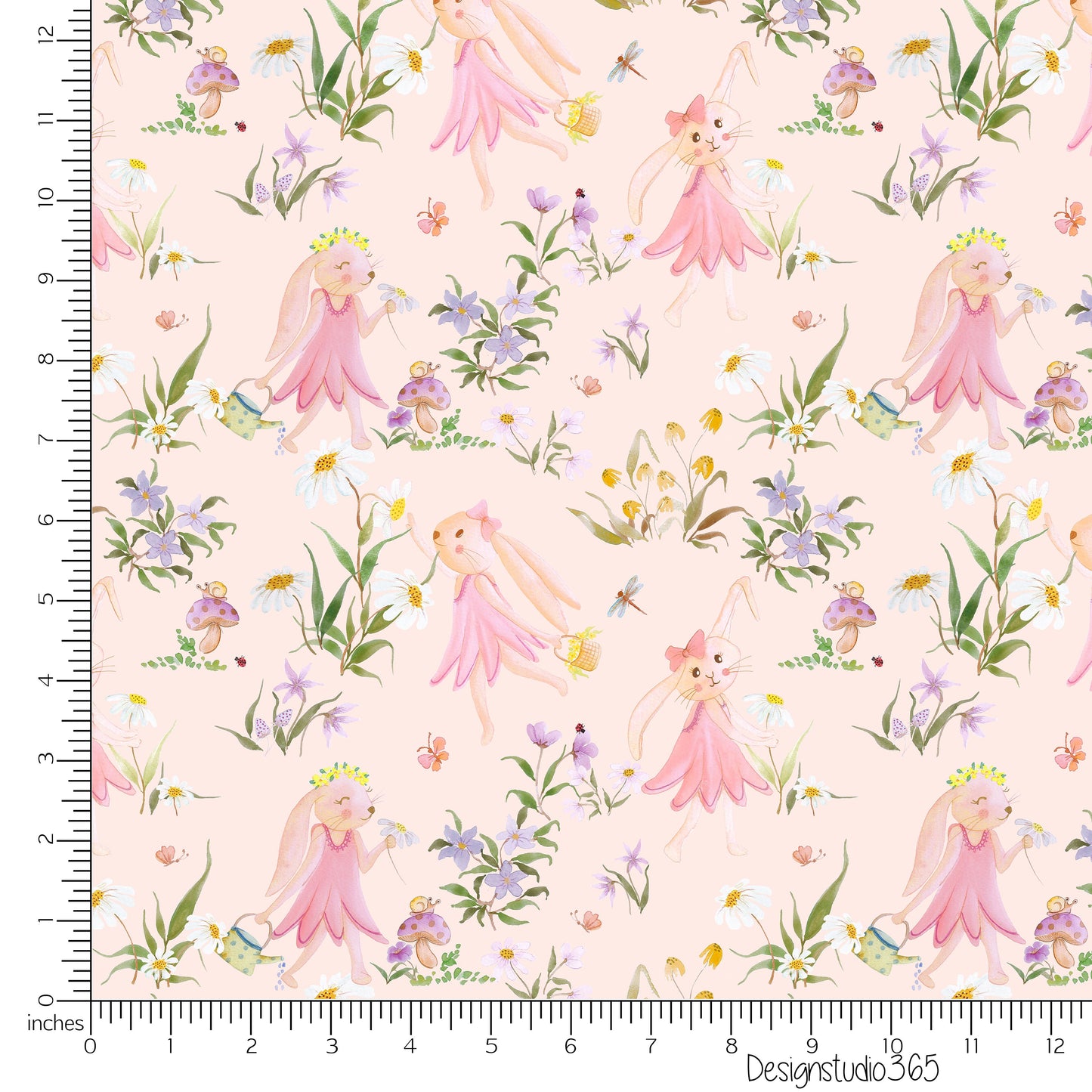 Bunnies In A Spring Garden