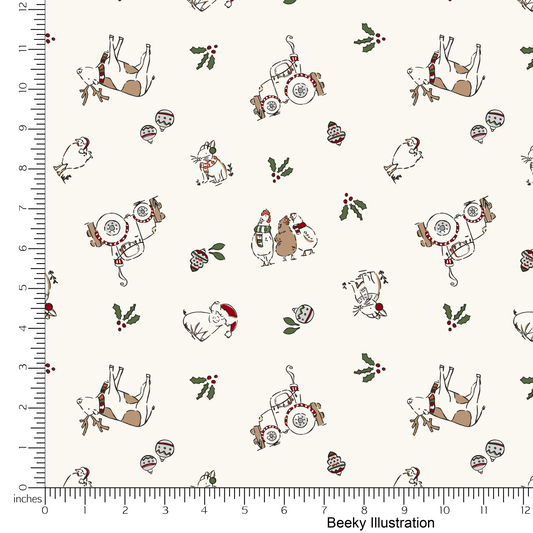 Christmas Farm Animals- Beeky Illustration