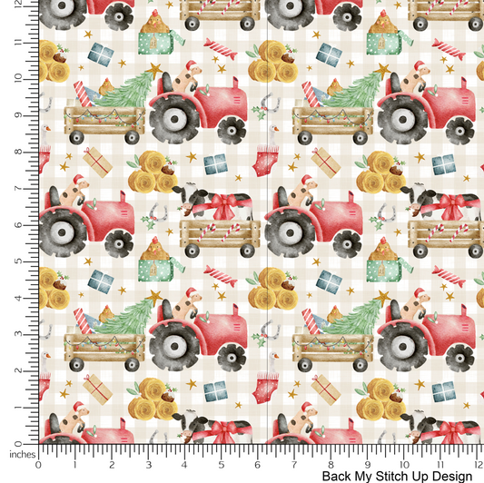 Christmas Tractor- Back My Stitch Up Design
